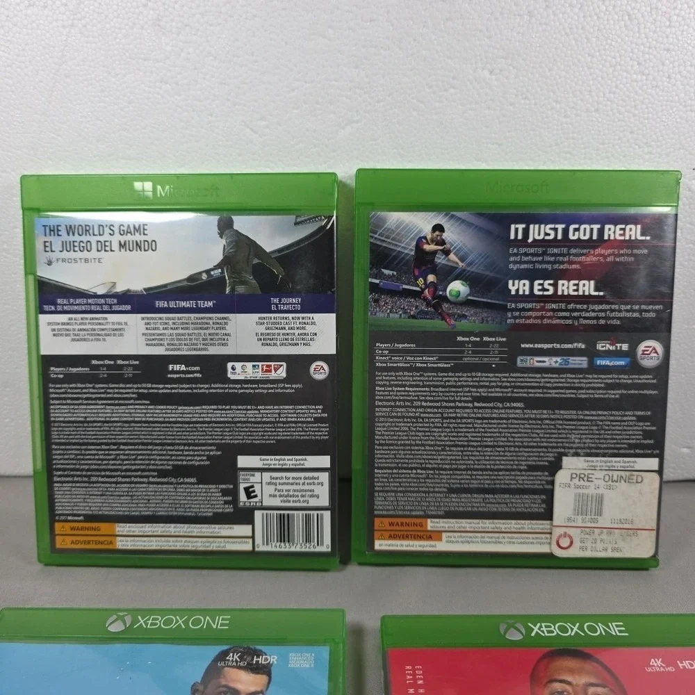 Lot of 4: Xbox One FIFA Soccer‎ Games - FIFA 14, 18, 19, 20 Bundle